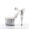 Pleaser - ADORE708G Sandale à bride à la cheville, Pole dance chaussures - Chaussures de pole dance - Transparent/Couleur argent Product image